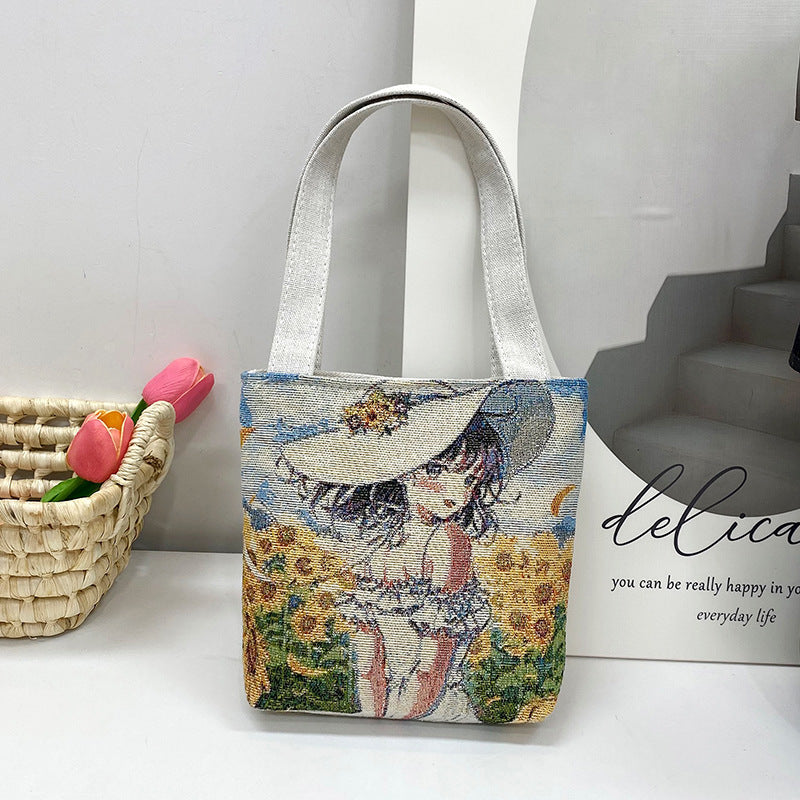 Women's Ethnic Style Elephant Embroidery Woven Flower One Women's Shoulder Bag