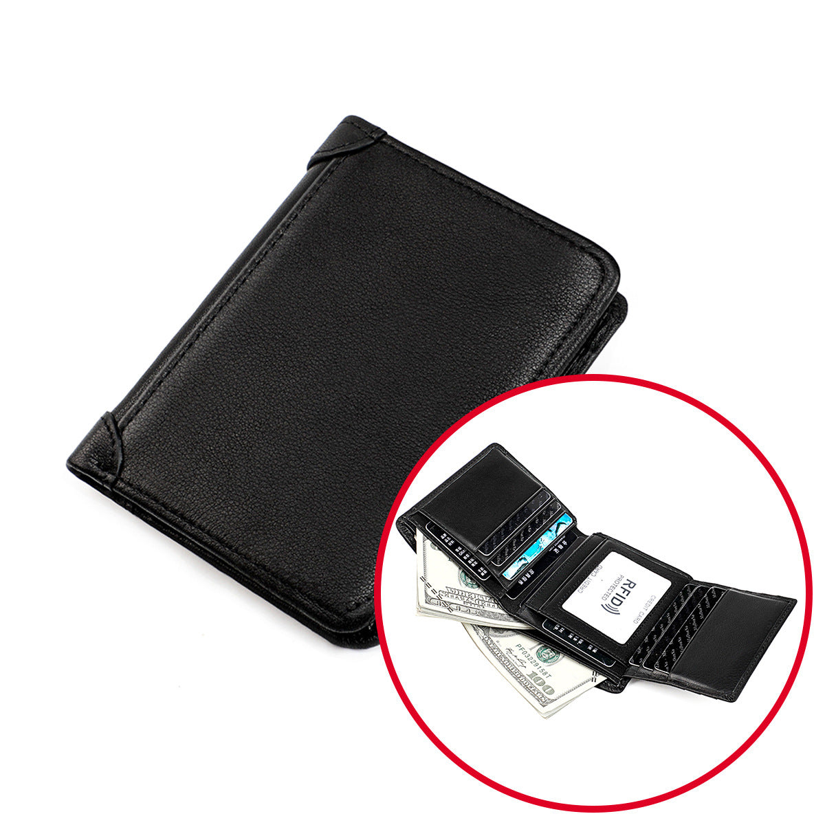 Men's Cowhide Multiple Slots Genuine Leather Cover Men's Wallets