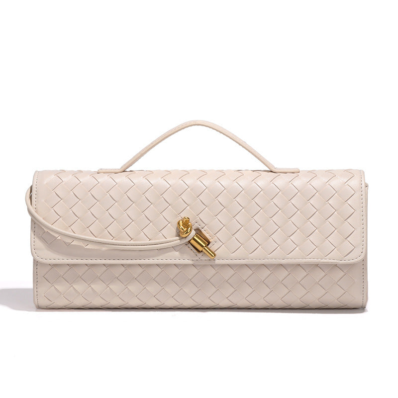 Women's Woven Baguette Fashion Horizontal Clutch Organ Women's Shoulder Bag