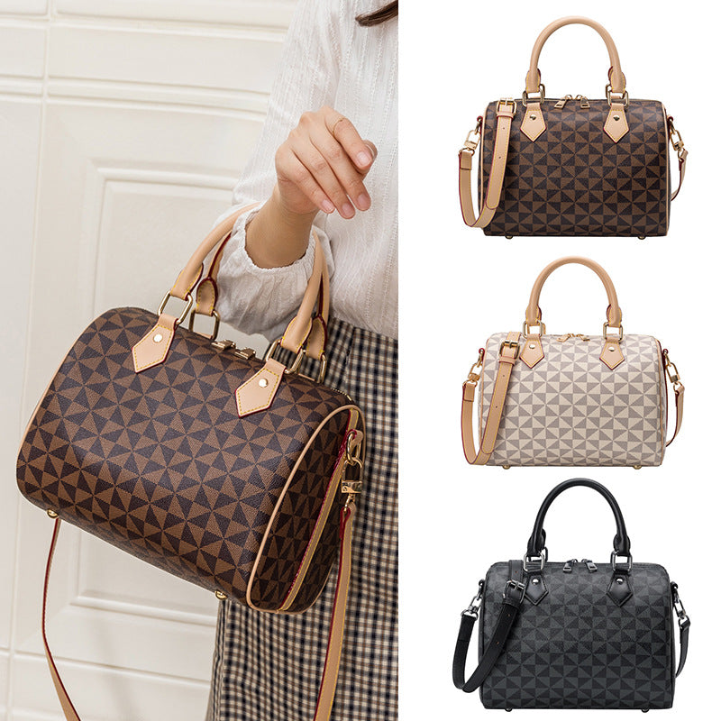 Women's Simple Easy To Match Boston Print Bags