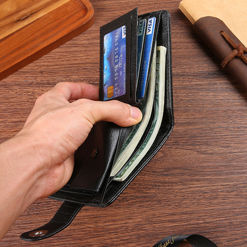 Men's Leather Retro Short Business Fashion Male Coin Purses