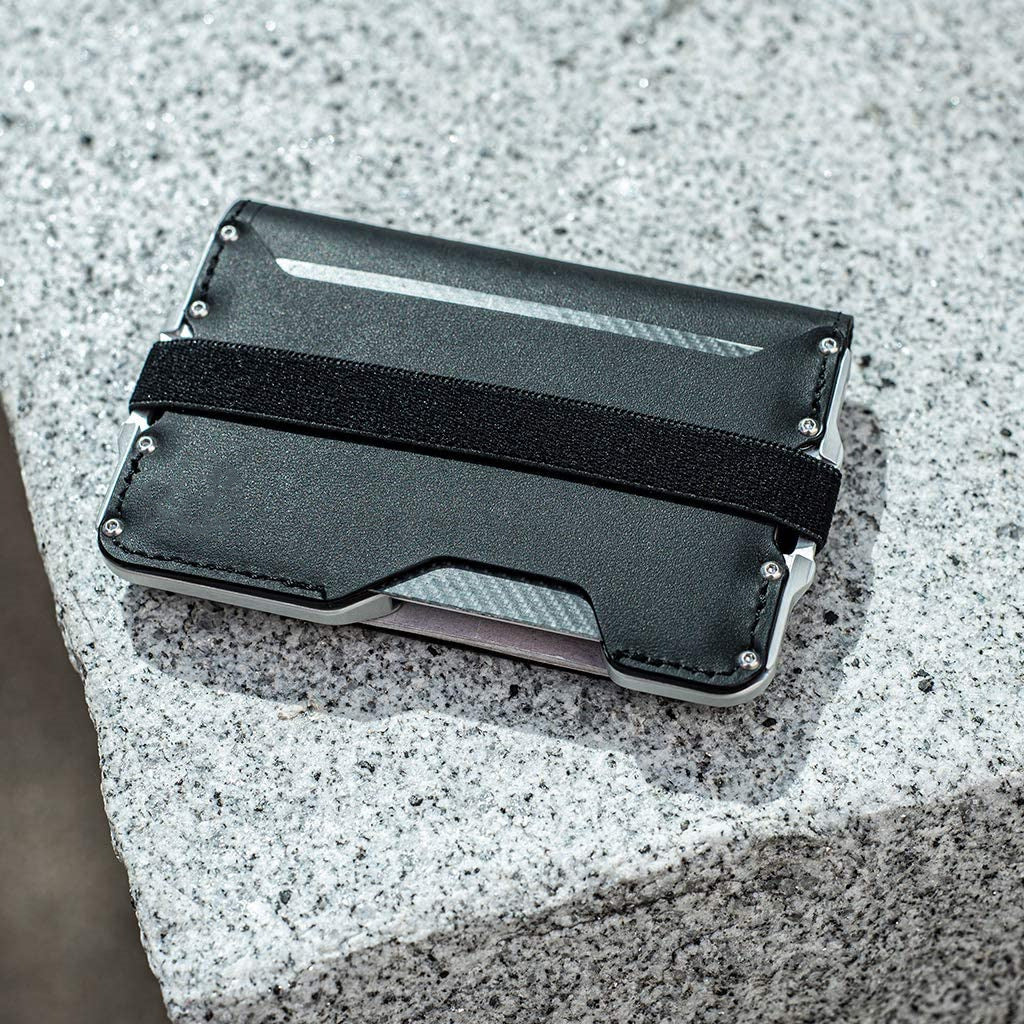 Men's Swiping Aluminum Alloy 2 Fold Leather Men's Wallets