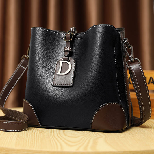 Retro Large Capacity Contrast Color Wide Crossbody Bags