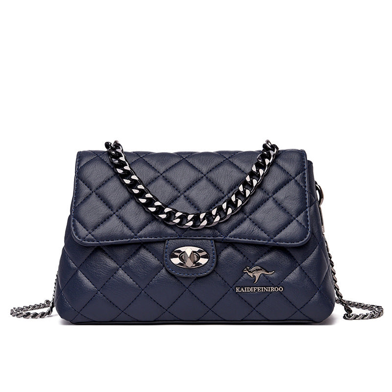 Women's Attractive Fashion Rhombus Embroidery Line Shoulder Bags