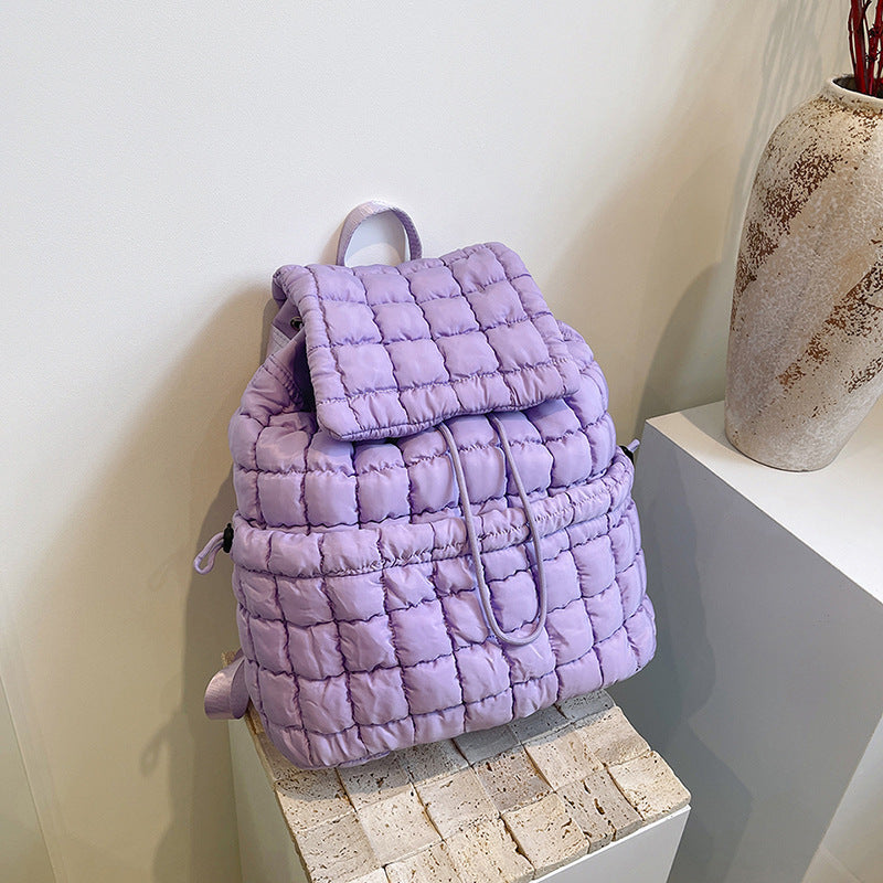 Women's Pleated Cloud Korean Niche Bubble Large Backpacks