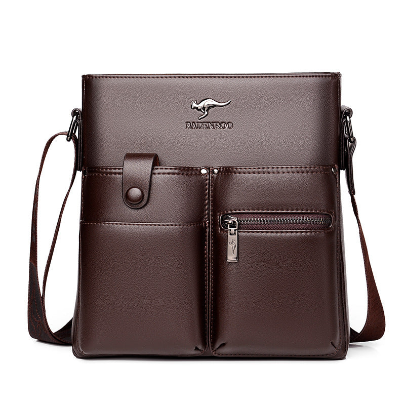 Men's Leather Hanging Large Capacity Commuter Bags