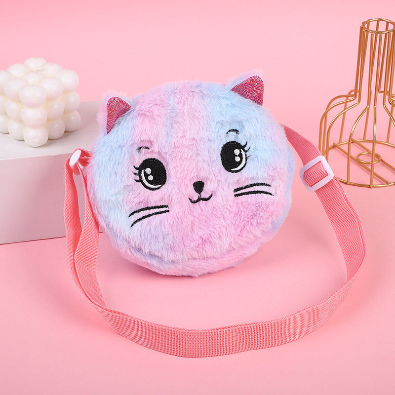 Women's & Men's Korean Cartoon Cute Plush Cat Storage Women's Messenger Bag