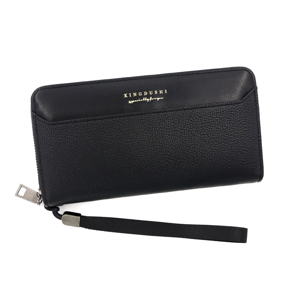 Men's Stitching Long Zipper Boutique Large Capacity Multi Men's Wallet