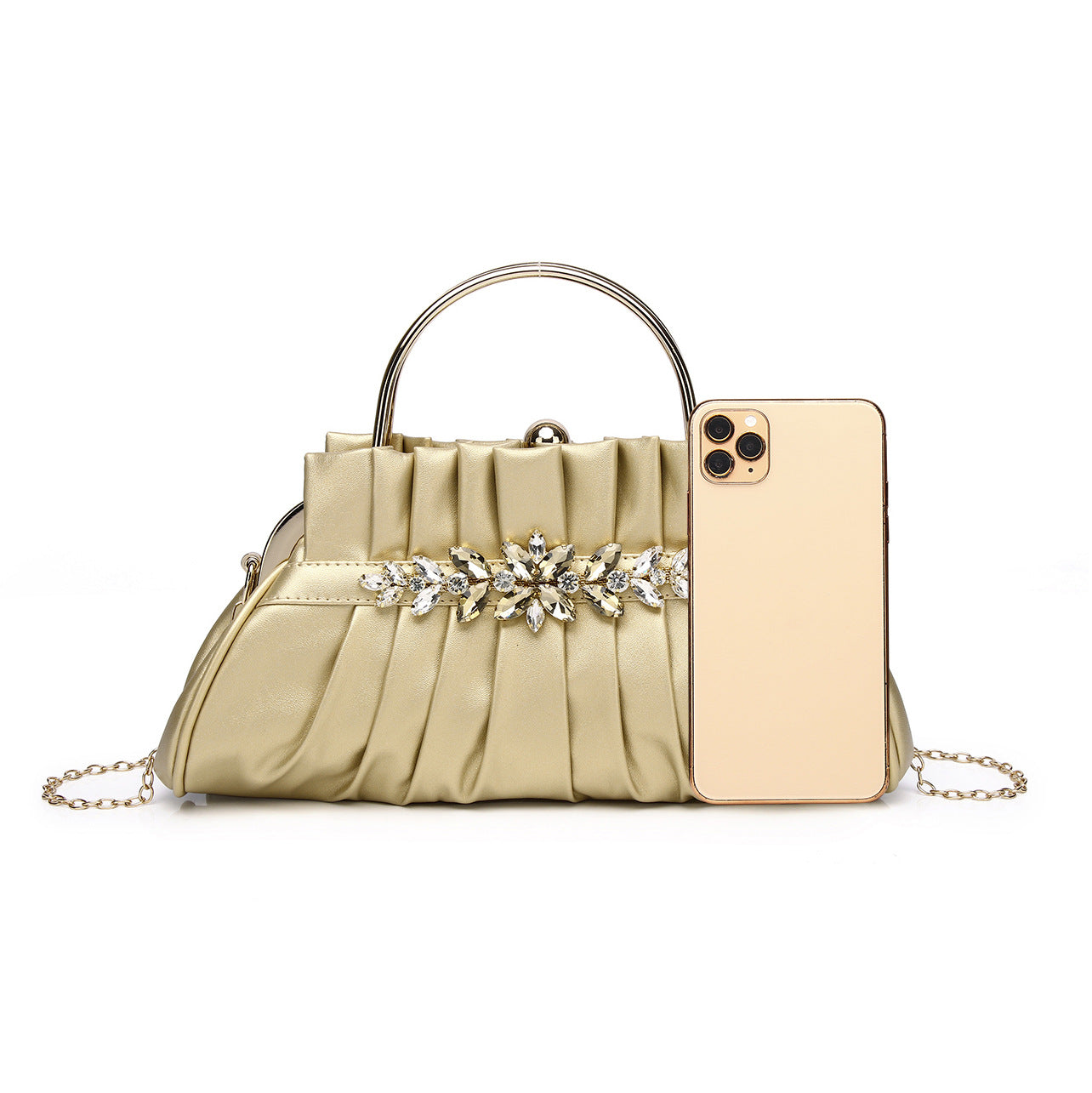 Vintage High-grade Diamond Western Style Wrinkled Handbags