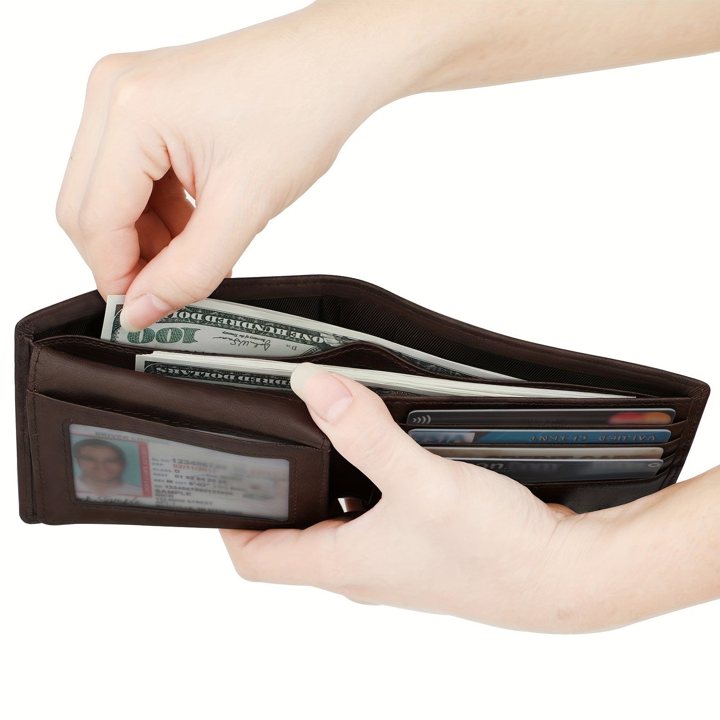 Men's Swiping Business Texture Multiple Slots Short Men's Wallets