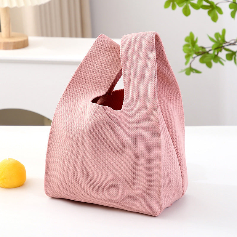 Candy Gift Simple Knitted Solid Color Handbags