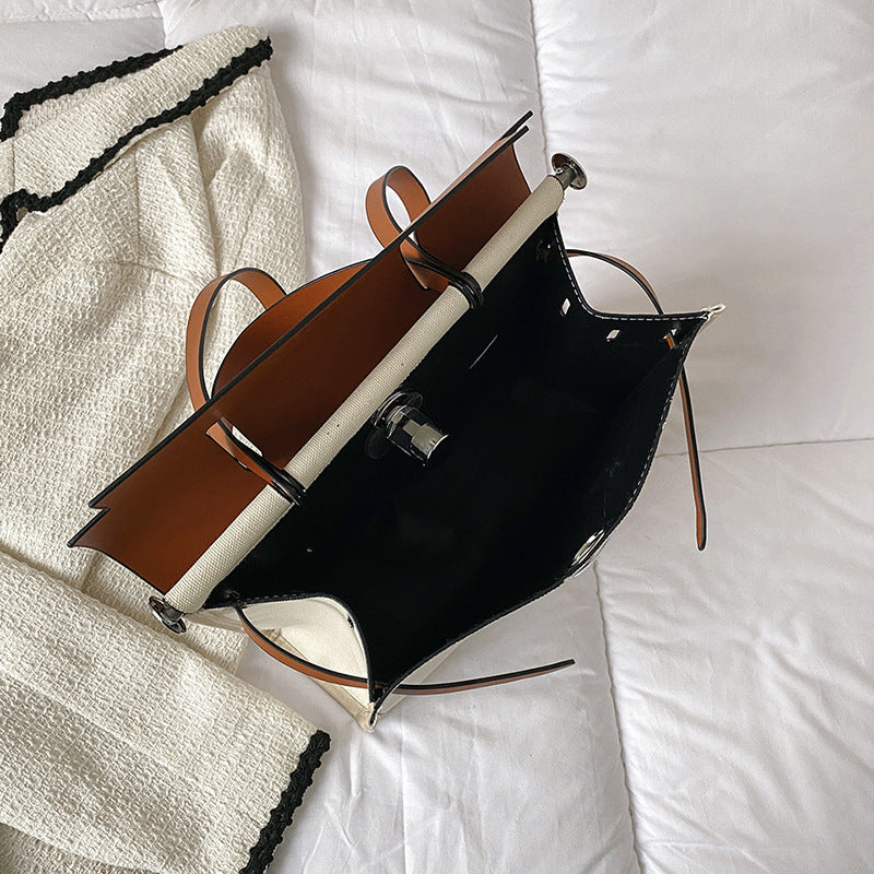 Women's Korean Style Large Capacity Contrast Color Bags