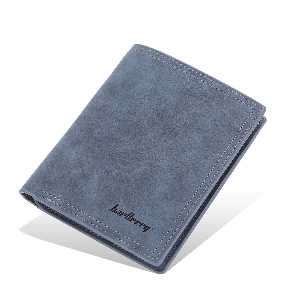 Men's Short Horizontal Multiple Slots Frosted Thin Card Holder