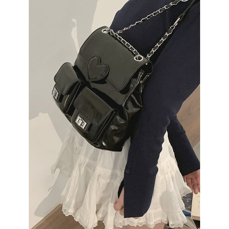 Women's Niche Texture Fashion Versatile Chain Backpacks
