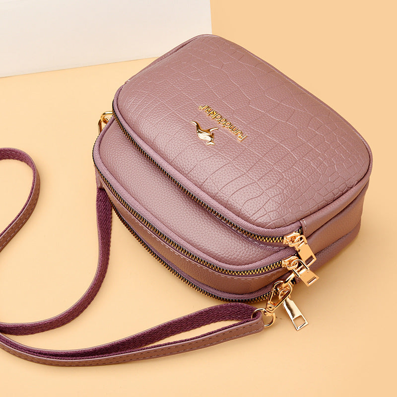 Women's Fashion Embossed Large Capacity Cell Trendy Soft Bags
