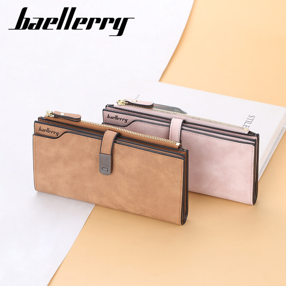 Women's Long Korean Style Multiple Slots Zipper Buckle