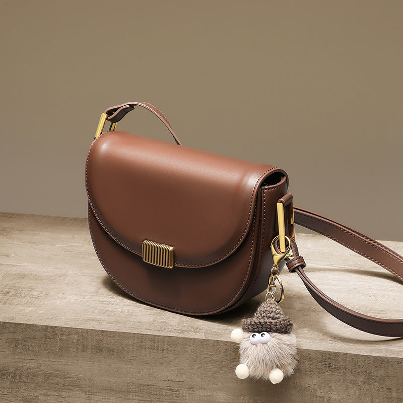 Women's Genuine Leather Saddle Underarm High-grade Women's Messenger Bag