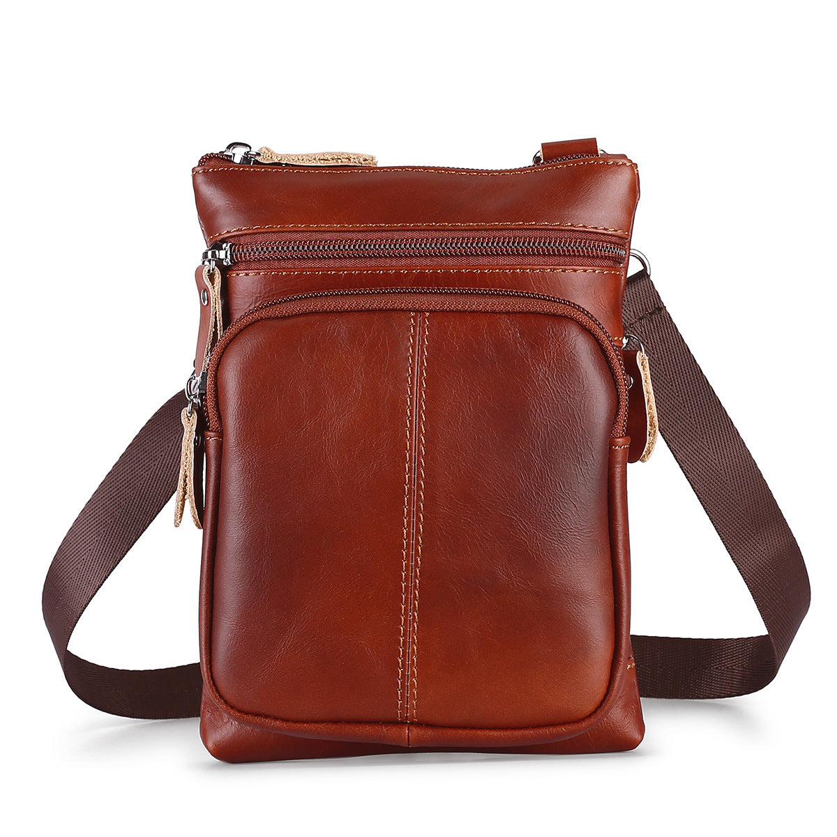 Men's Genuine Leather Business Retro Large Capacity Men's Messenger Bags