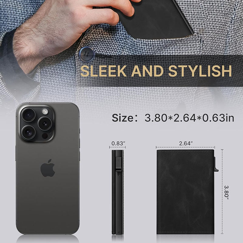 Men's Pop-up Aluminum Box Shield Large Capacity Men's Wallets