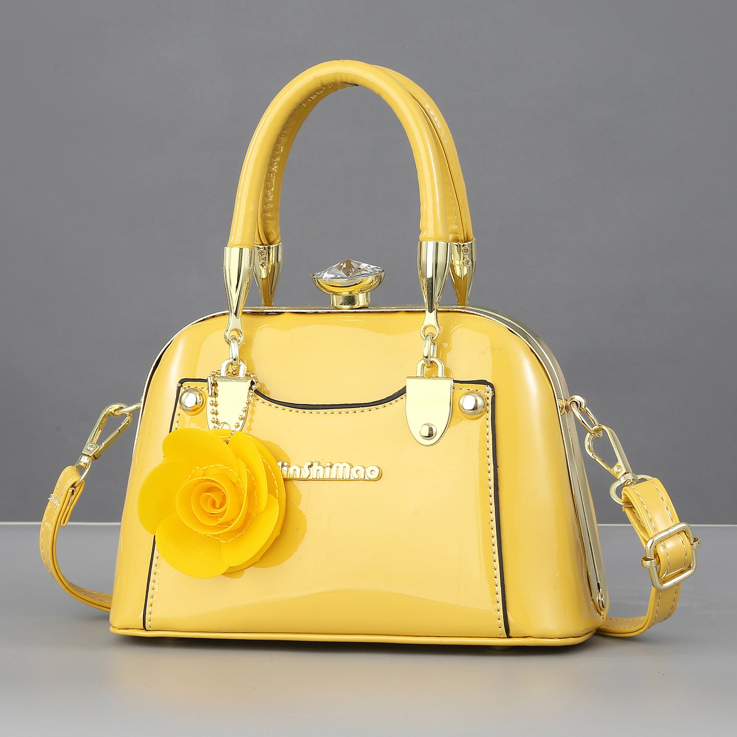 Textured Bright Leather Fashion Shell Dinner Handbags