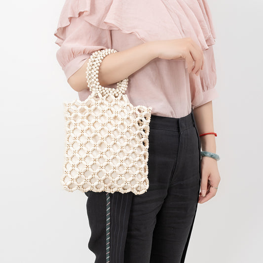 Women's Wooden Bead Hand-woven Commuter Design Summer Bags