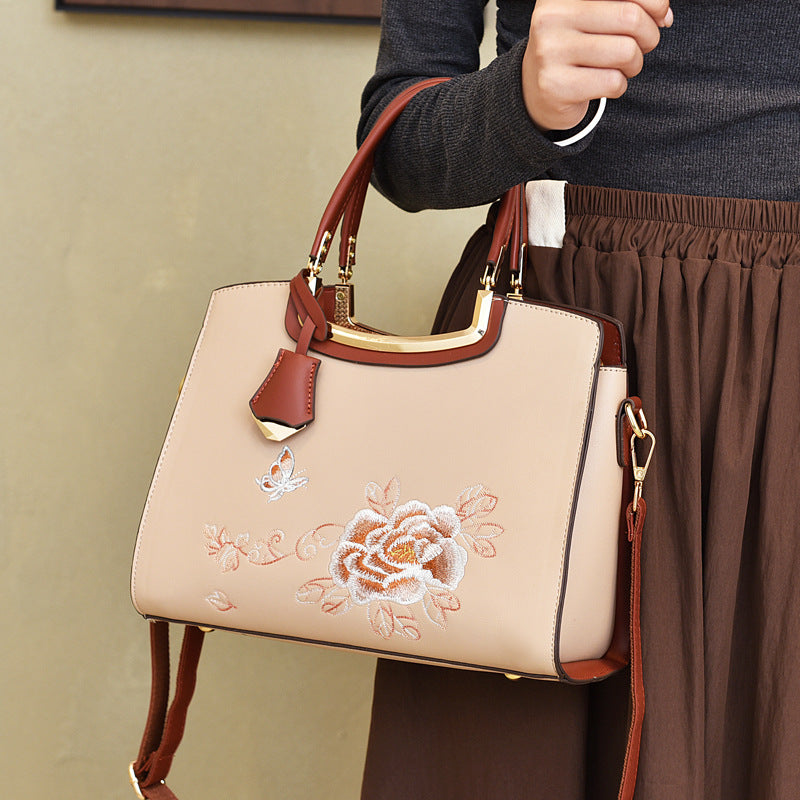 Women's Chinese Embroidery Mother Elegant Light Luxury Shoulder Bags