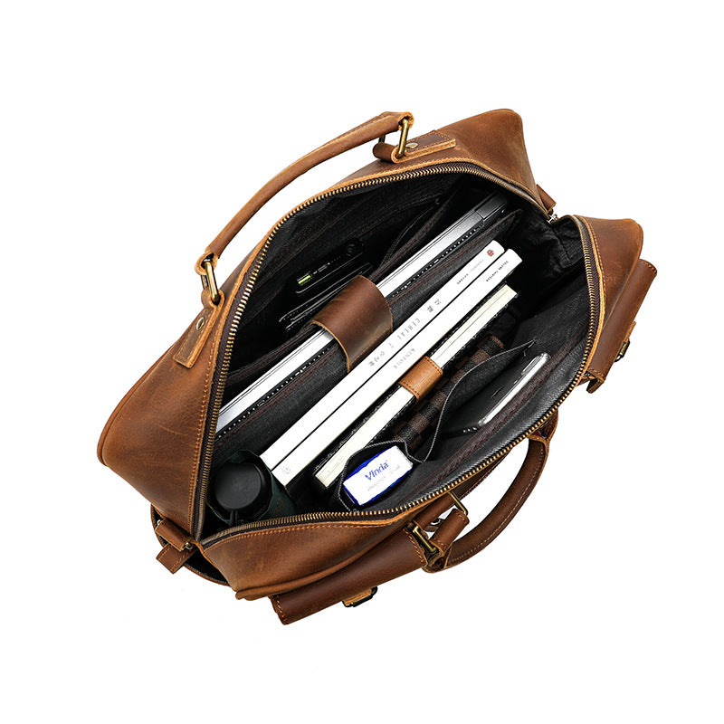 Men's Leather First Layer Cowhide Large Capacity Men's Handbags