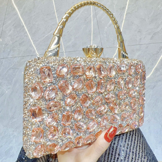 Women's Banquet Portable High-grade Full Diamond Shiny Handbags