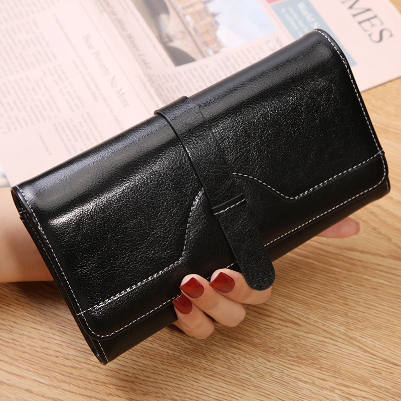 Women's Oil Wax Skin Large Capacity Multiple Slots Genuine Leather Bags