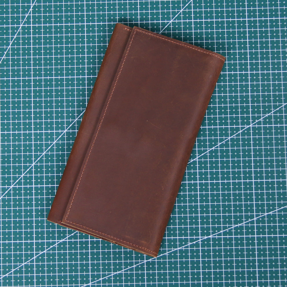 Men's Leather Thick Long First Layer Cowhide Ladies Wallets
