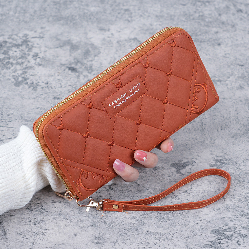 Popular Women's Korean Fashion Embroidery Zipper Coin Purses