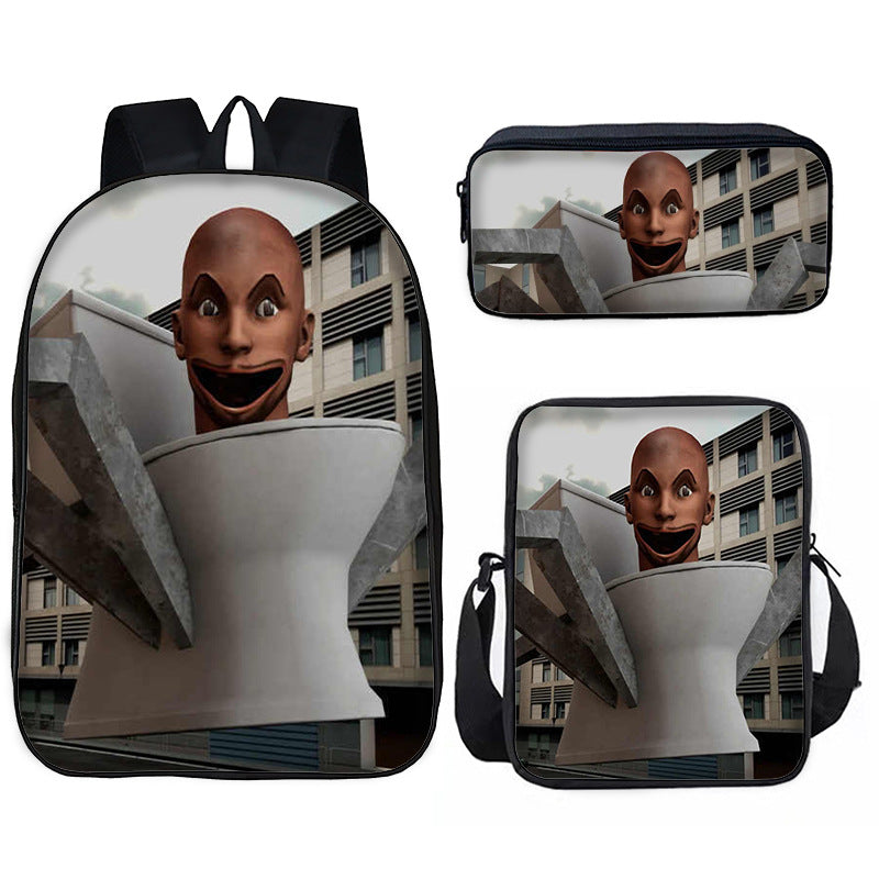 Toilet Primary Secondary Monitor Three-piece Set Elementary School Students' Schoolbags