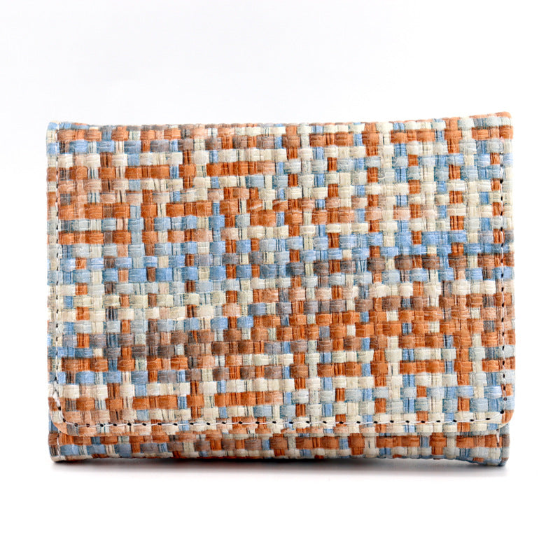 Women's Straw Pattern Folding Large Capacity Lady's Ladies Wallet