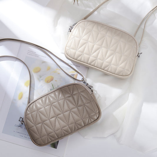 Women's Soft Leather Fashion Genuine Leisure Embroidery Crossbody Bags