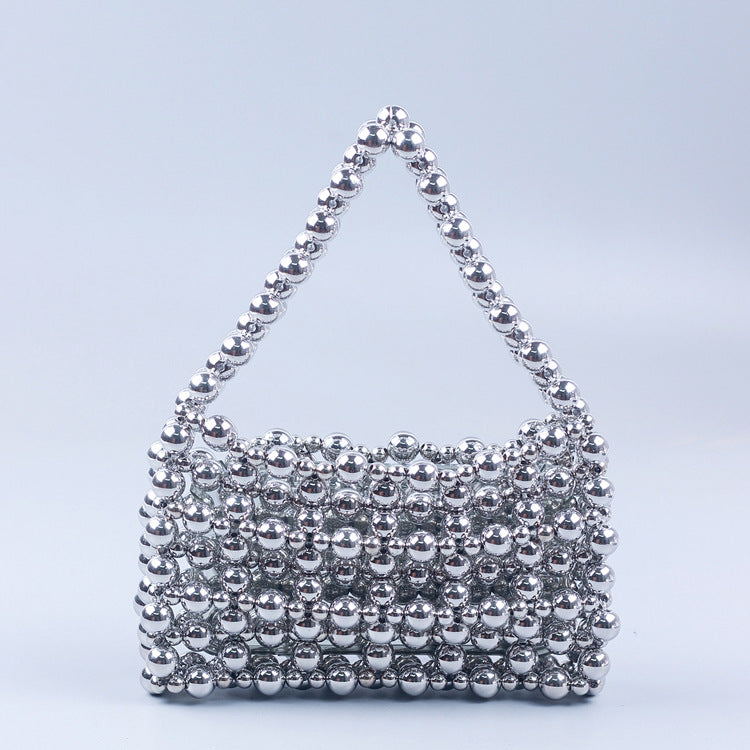 Sier Electroplated Hand-woven Acrylic Street Shooting Handbags