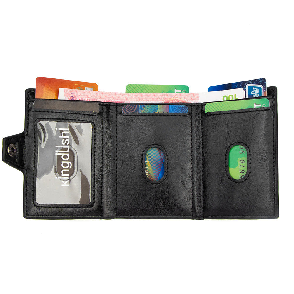 Creative Men's Clutch Fan Snap Button Men's Wallet