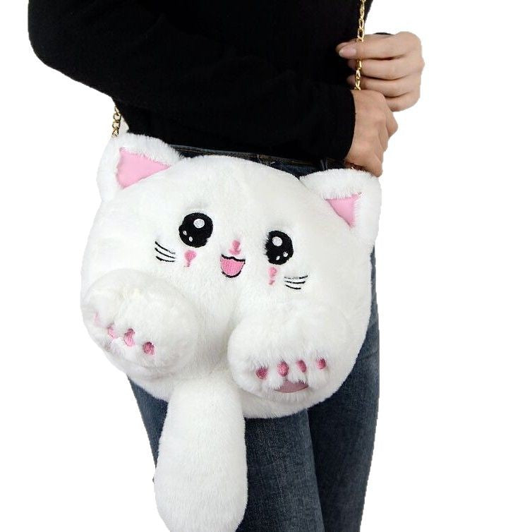 Women's Cute Cat Cartoon Plush High-grade Women's Messenger Bag