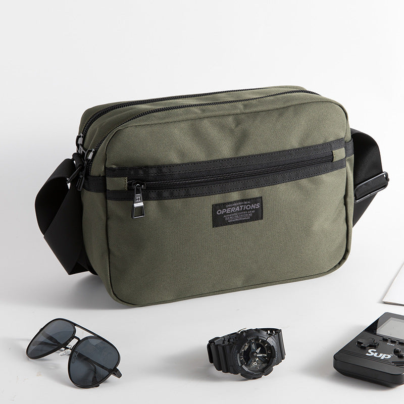 Men's Trendy Leisure Cargo Style Canvas Green Men's Shoulder Bags