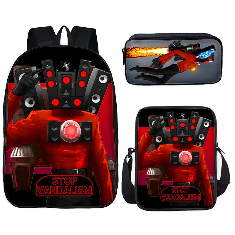 Toilet Primary Secondary Monitor Three-piece Set Elementary School Students' Schoolbags