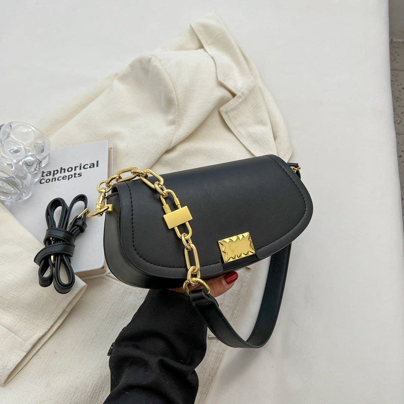 Women's Fashion Pouches Korean Chain Saddle Western Shoulder Bags