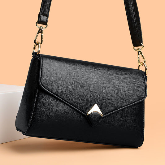 Women's Elegant Mother Simple Soft Leather For Shoulder Bags