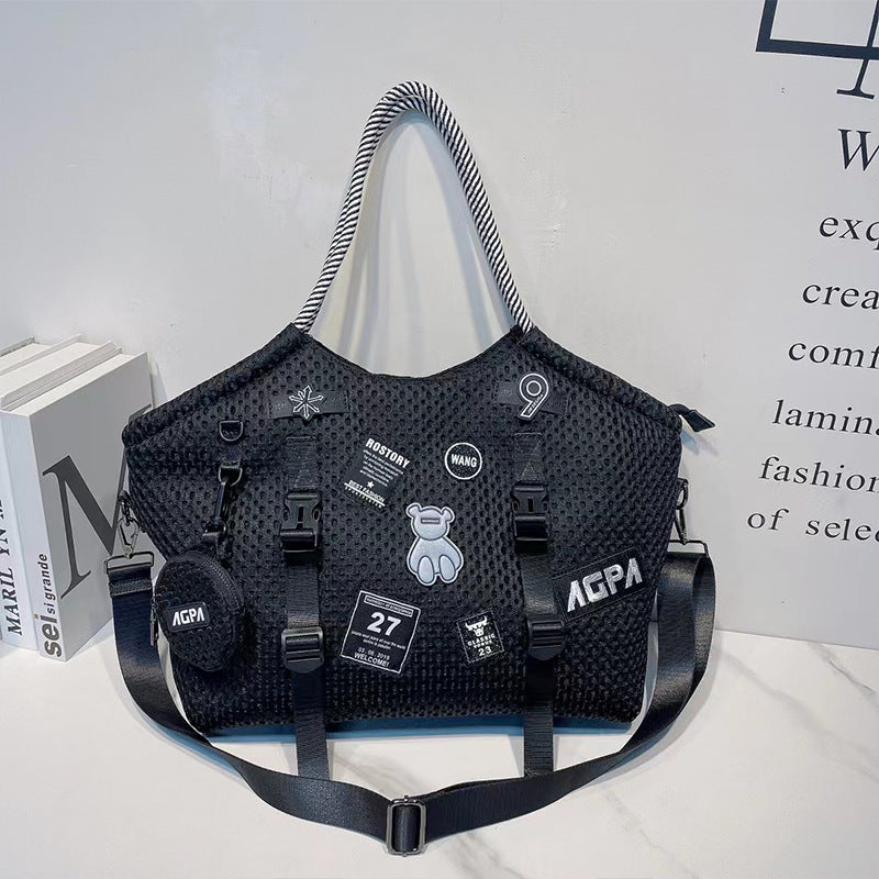 Waterproof Nylon Mesh Simple Large Capacity Women's Shoulder Bag