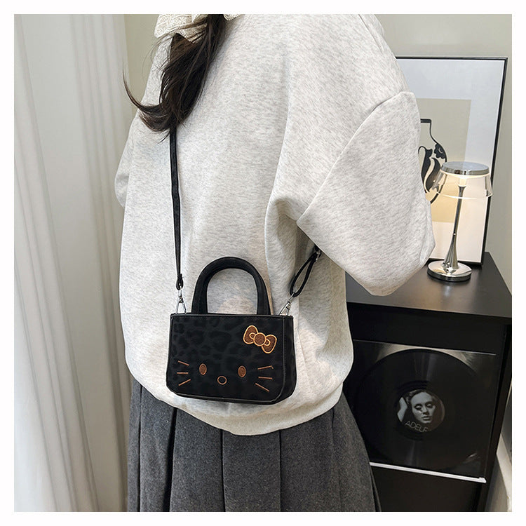 Women's Stylish Cute Cat Bow Embroidered Vintage Handbags