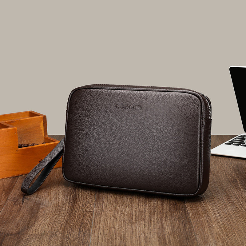 Men's Clutch Leather Large Capacity Soft Cowhide Men's Handbags