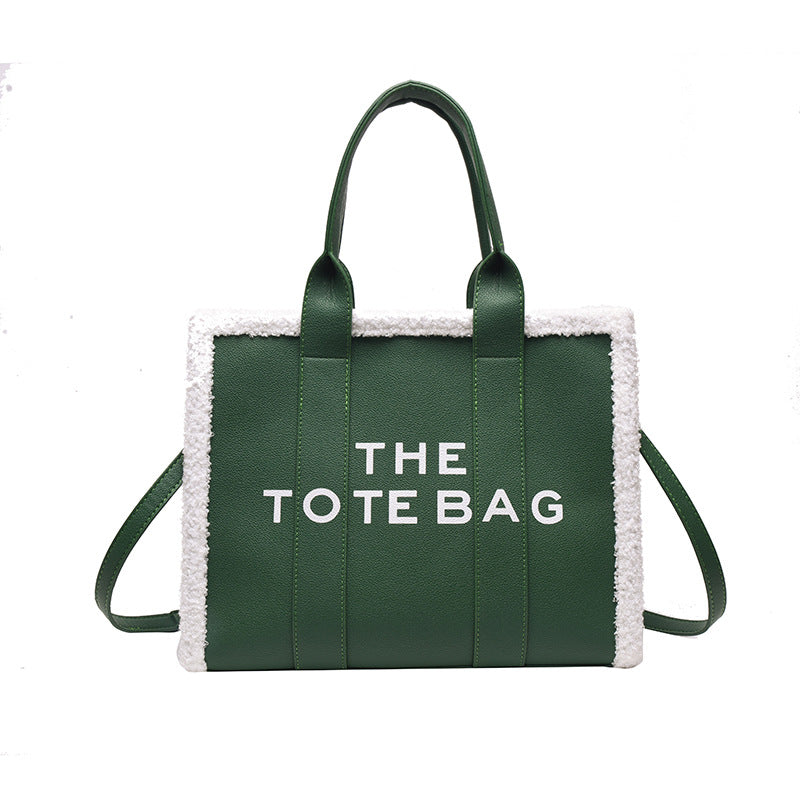 Lamb Wool Fashion Large Portable Lady's Handbags