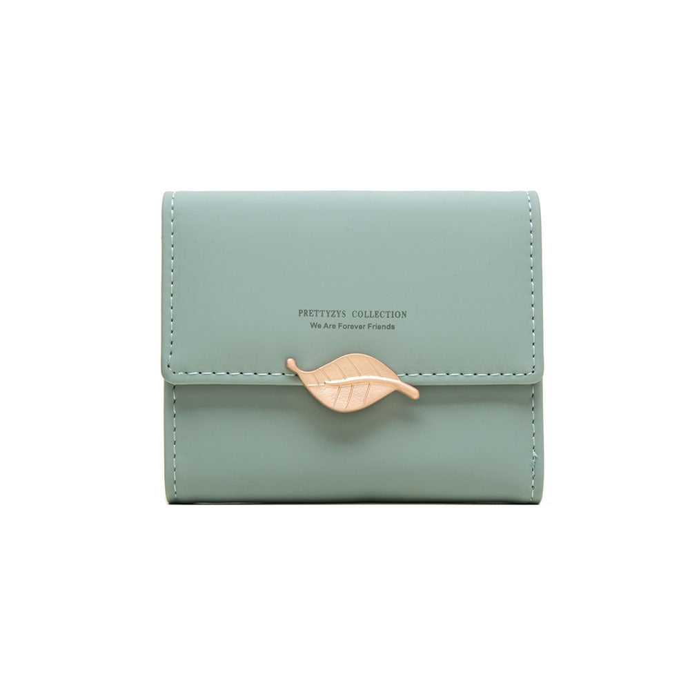 Women's Short Solid Color Korean Style Fresh Three-fold Folding Ladies Wallet