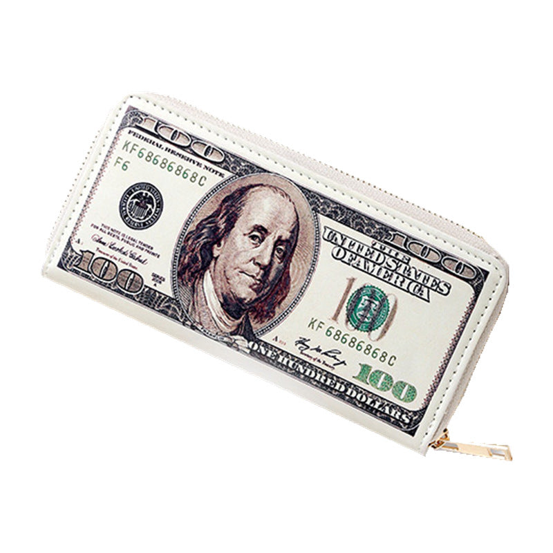 Money Pattern Usd Euro Funny Fun Large Capacity Card Holder