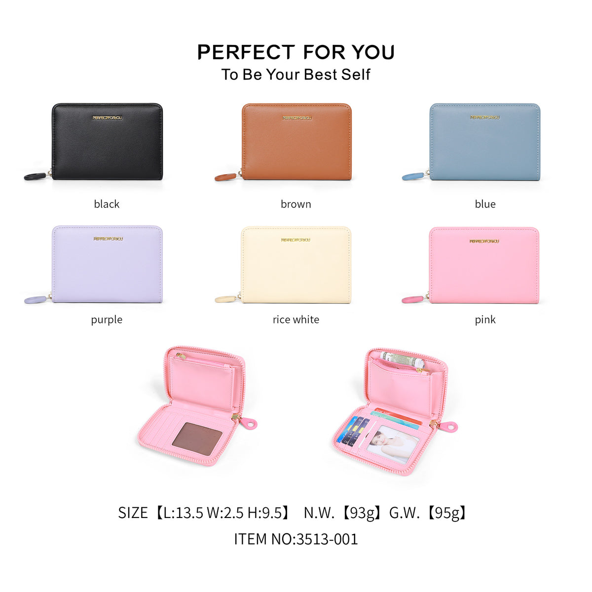 Glamorous Versatile Women's Integrated Short Zipper Purses