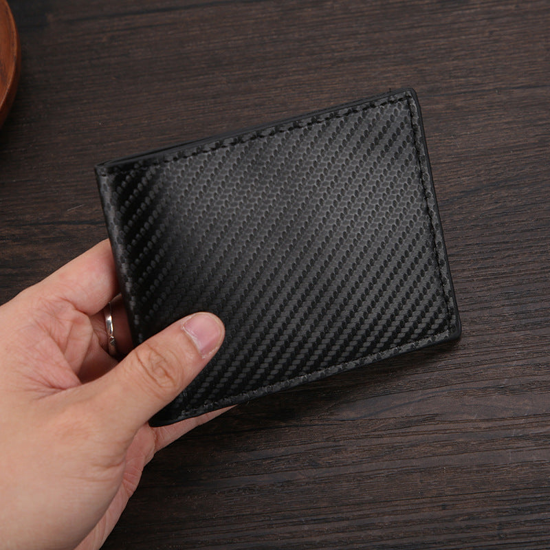 Men's Short Man's Carbon Fiber Pattern Large Men's Wallets