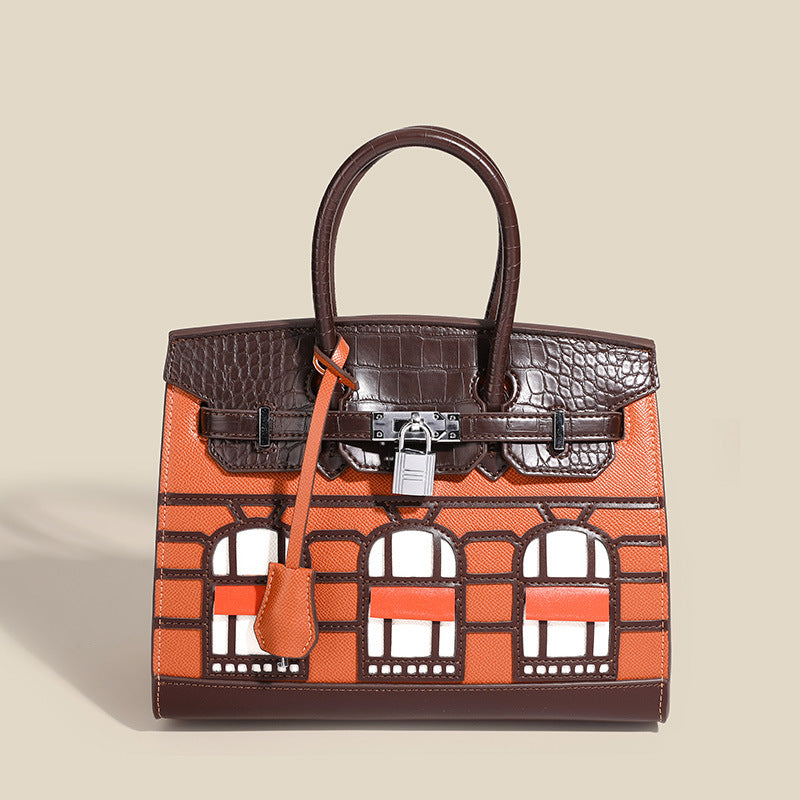Simple Sewing Line Platinum Foreskin Leisure Women's Handbag